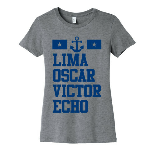 Lima Oscar Victor Echo (Navy) Womens T-Shirt