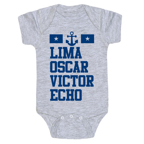 Lima Oscar Victor Echo (Navy) Baby One-Piece