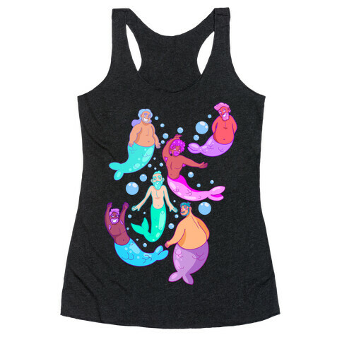 Bearded Mermen Pattern Racerback Tank Top