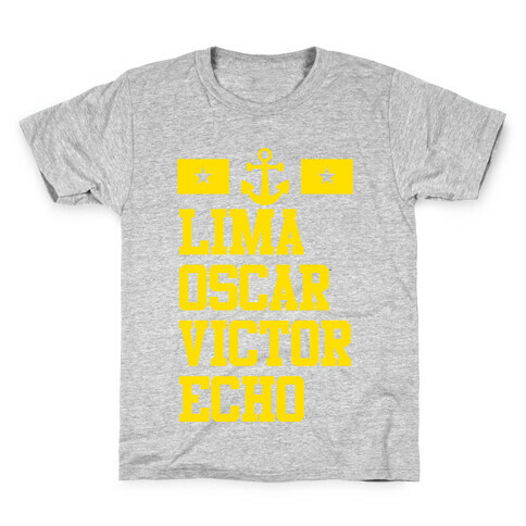 Lima Oscar Victor Echo (Navy) Kids T-Shirt