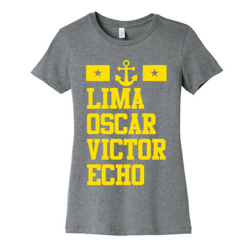 Lima Oscar Victor Echo (Navy) Womens T-Shirt