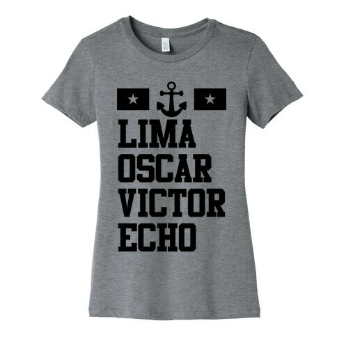 Lima Oscar Victor Echo (Navy) Womens T-Shirt