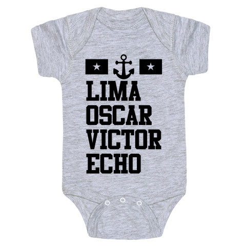 Lima Oscar Victor Echo (Navy) Baby One-Piece