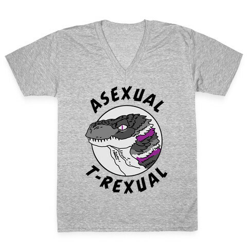 Asexual T-Rexual V-Neck Tee Shirt