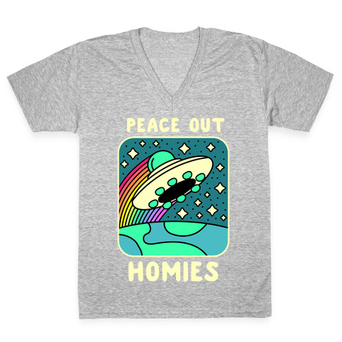 Peace Out Homies  V-Neck Tee Shirt