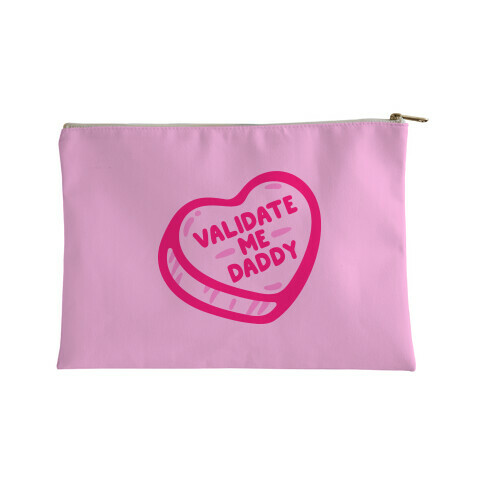 Validate Me Daddy Candy Heart White Print Accessory Bag
