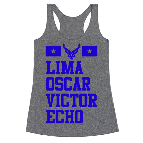 Lima Oscar Victor Echo (Air Force) Racerback Tank Top