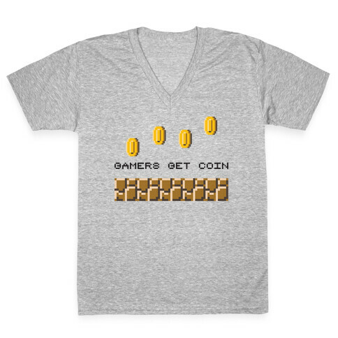 Gamers Get Coin V-Neck Tee Shirt