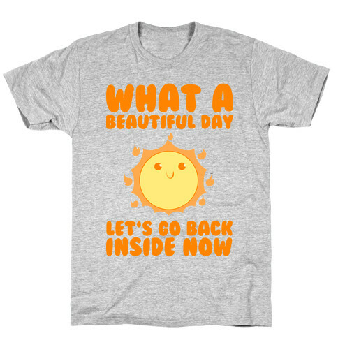 What A Beautiful Day Let's Go Back Inside Now T-Shirt