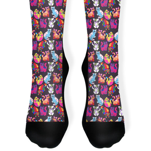 Cartoon Pride Cats Pattern Sock