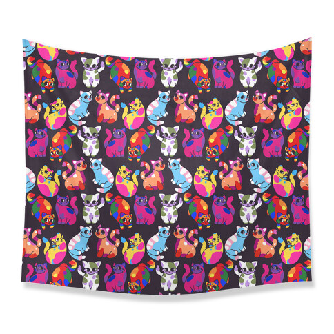 Cartoon Pride Cats Pattern Tapestry