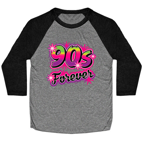 Airbrush 90s Forever  Baseball Tee