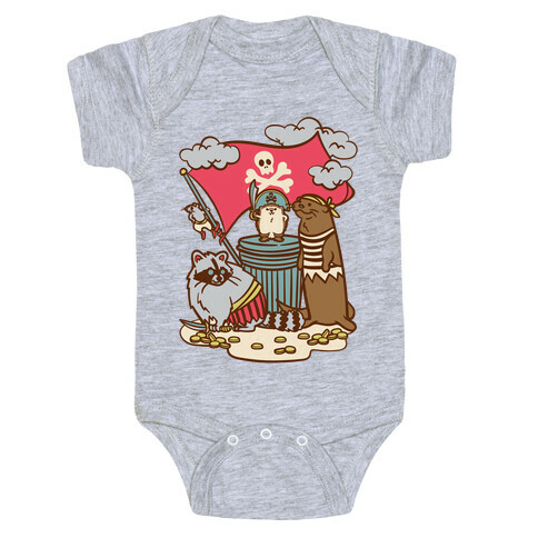 Captain Hedgie's Salty Crew White Print Baby One-Piece