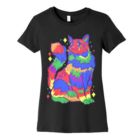 Gay Pride Cat Womens T-Shirt