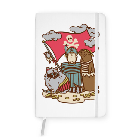 Captain Hedgie's Salty Crew White Print Notebook