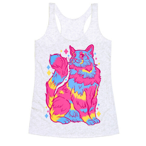 Pansexual Pride Cat Racerback Tank Top