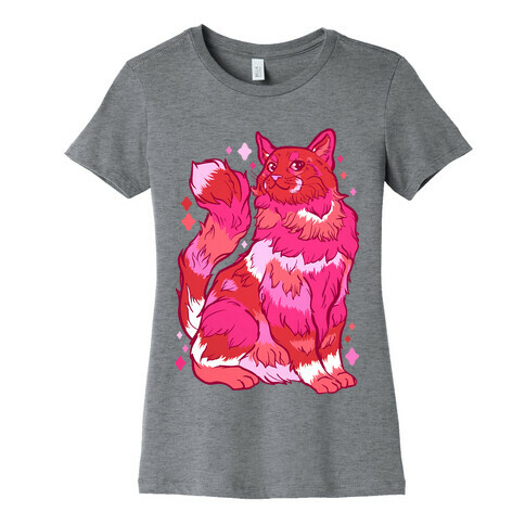 Lesbian Pride Cat Womens T-Shirt