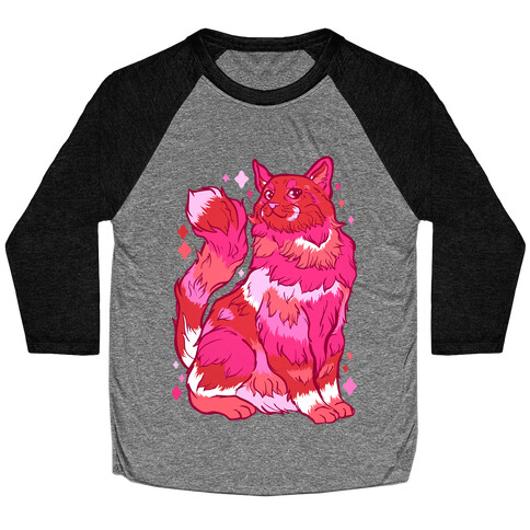 Lesbian Pride Cat Baseball Tee