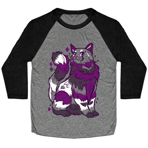 Asexual Pride Cat Baseball Tee