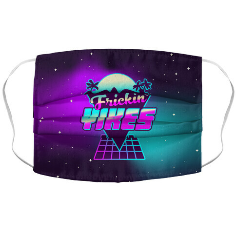 Frickin' YIKES Retro Wave Accordion Face Mask