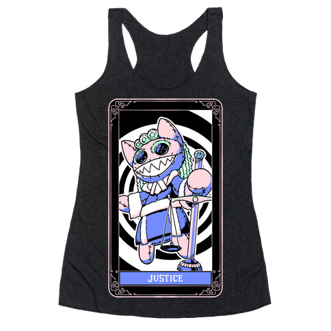 Creepy Cute Tarots: Justice Racerback Tank Top