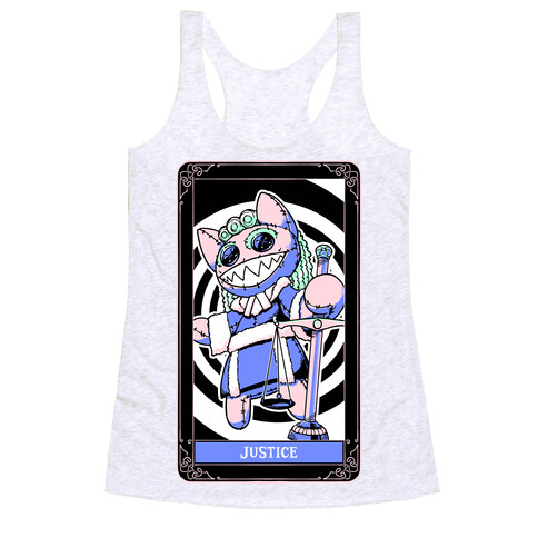 Creepy Cute Tarots: Justice Racerback Tank Top