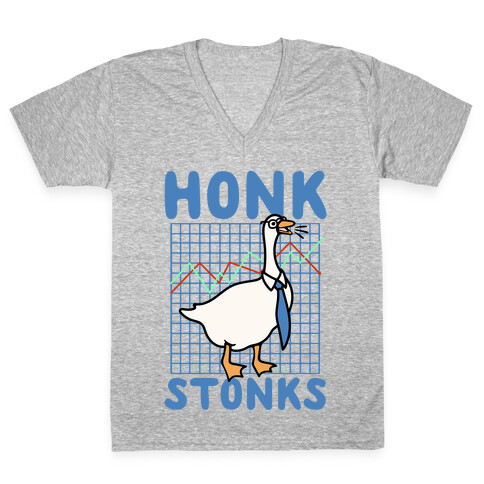 Honk Stonks V-Neck Tee Shirt