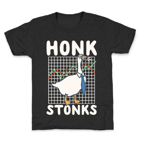 Honk Stonks White Print Kids T-Shirt