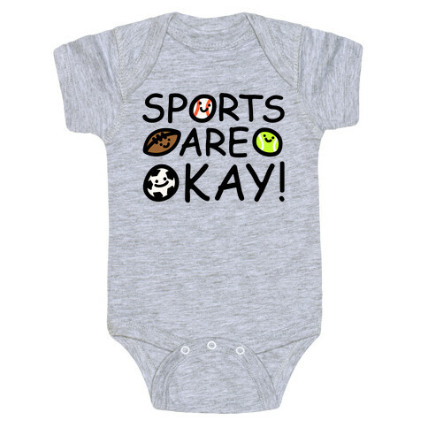 Sports Are Okay White Print Baby One-Piece