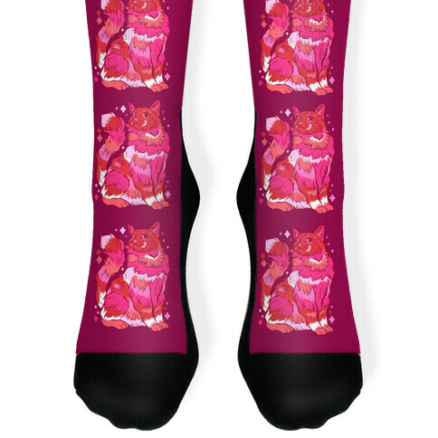 Lesbian Pride Cat Sock