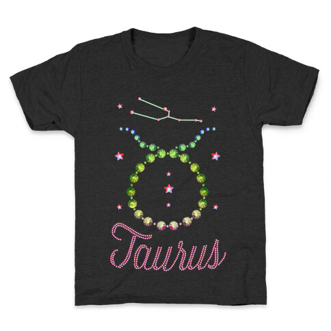 90's BeDazzle Zodiacs: Taurus Kids T-Shirt