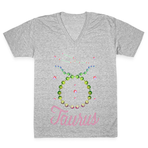 90's BeDazzle Zodiacs: Taurus V-Neck Tee Shirt