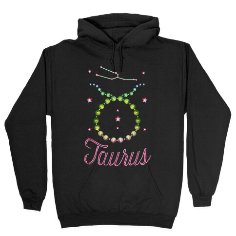 90's BeDazzle Zodiacs: Taurus Hooded Sweatshirt