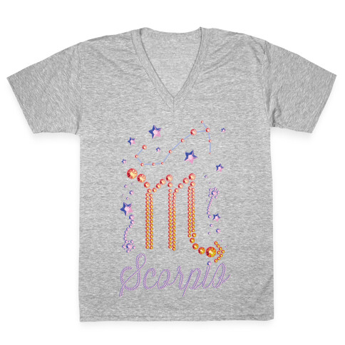 90's BeDazzle Zodiacs: Scorpio V-Neck Tee Shirt