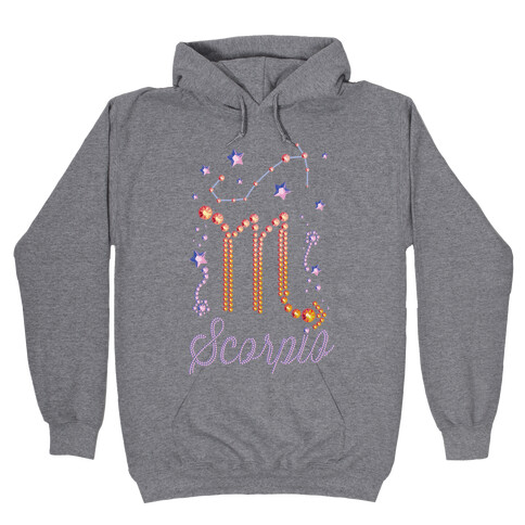 90's BeDazzle Zodiacs: Scorpio Hooded Sweatshirt