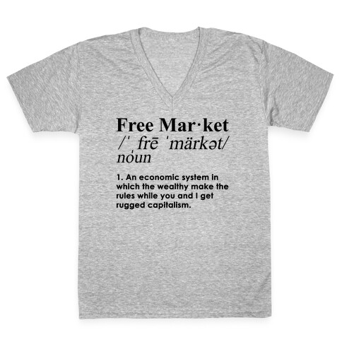 Free Market Definition V-Neck Tee Shirt