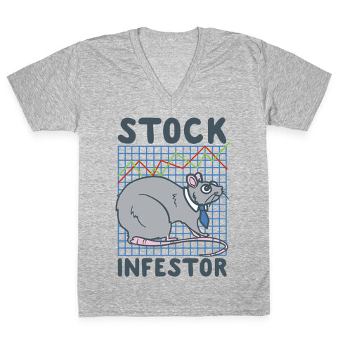 Stock Infestor Parody V-Neck Tee Shirt