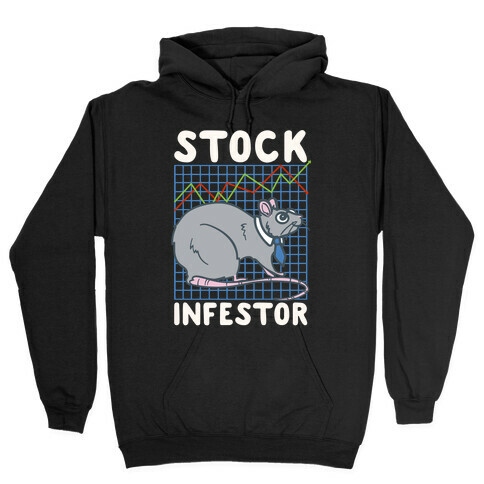 Stock Infestor Parody White Print Hooded Sweatshirt