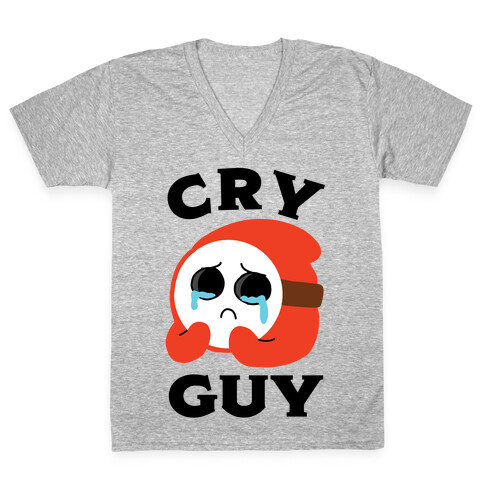 Cry Guy V-Neck Tee Shirt