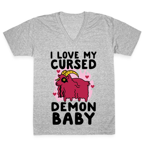 I Love My Cursed Demon Baby V-Neck Tee Shirt