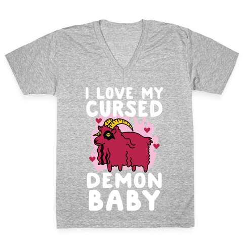 I Love My Cursed Demon Baby V-Neck Tee Shirt