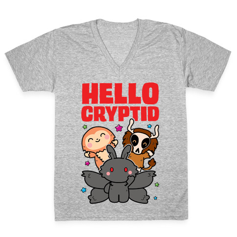 Hello Cryptid V-Neck Tee Shirt