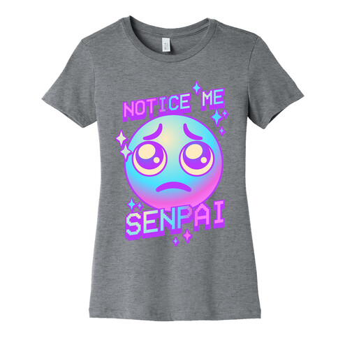 Notice Me Senpai Vaporwave Emoji Womens T-Shirt