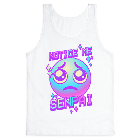 Notice Me Senpai Vaporwave Emoji Tank Top