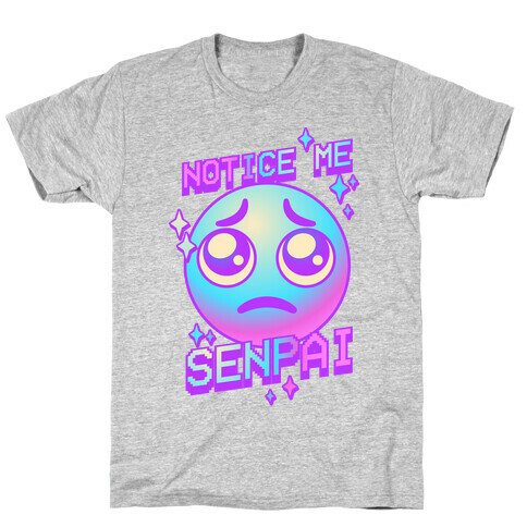 Notice Me Senpai Vaporwave Emoji T-Shirt