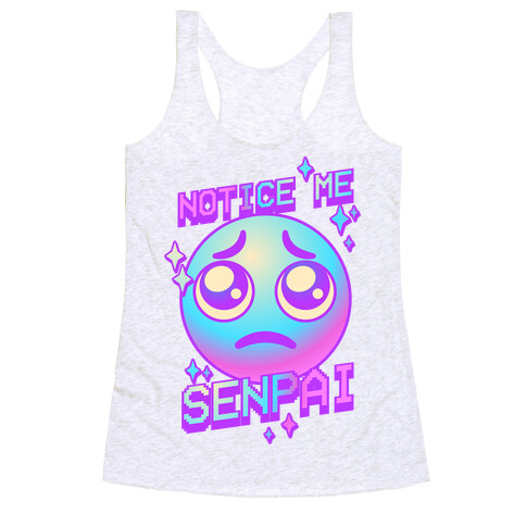 Notice Me Senpai Vaporwave Emoji Racerback Tank Top