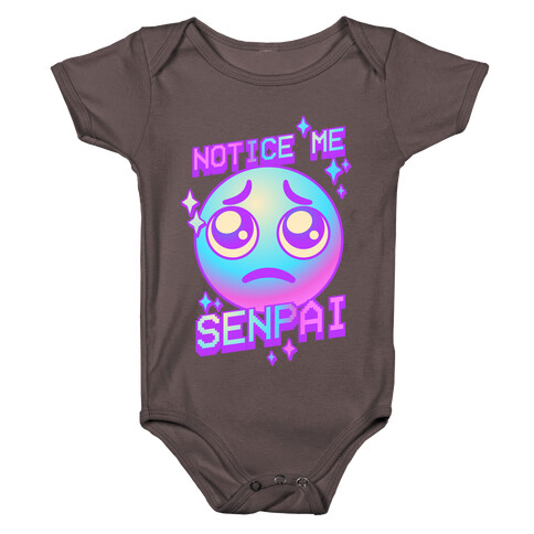 Notice Me Senpai Vaporwave Emoji Baby One-Piece