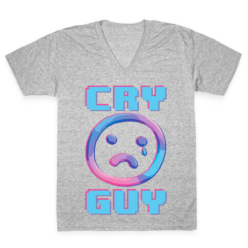 Cry Guy Sadboi  V-Neck Tee Shirt