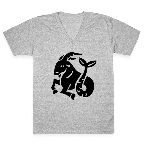 Zodiacs Of The Hidden Temple - Capricorn Sea-Goat V-Neck Tee Shirt