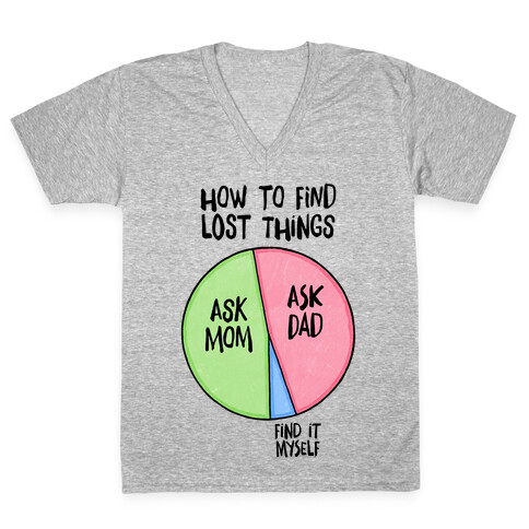 How To Find Things: Ask Mom And Dad V-Neck Tee Shirt